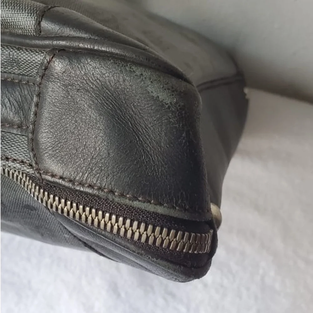 MCM Monogram Black and Gray Briefcase